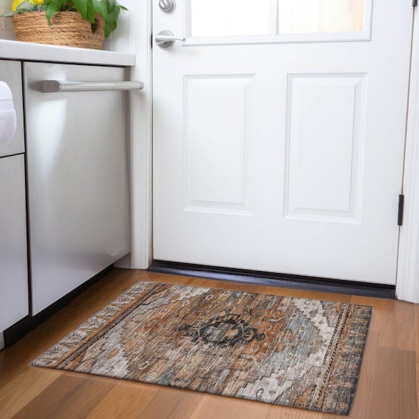 Chantille Machine Washable Indoor/Outdoor Abstract ACN1776 Terracotta 2 ft. x 3 ft. Accent Rug
