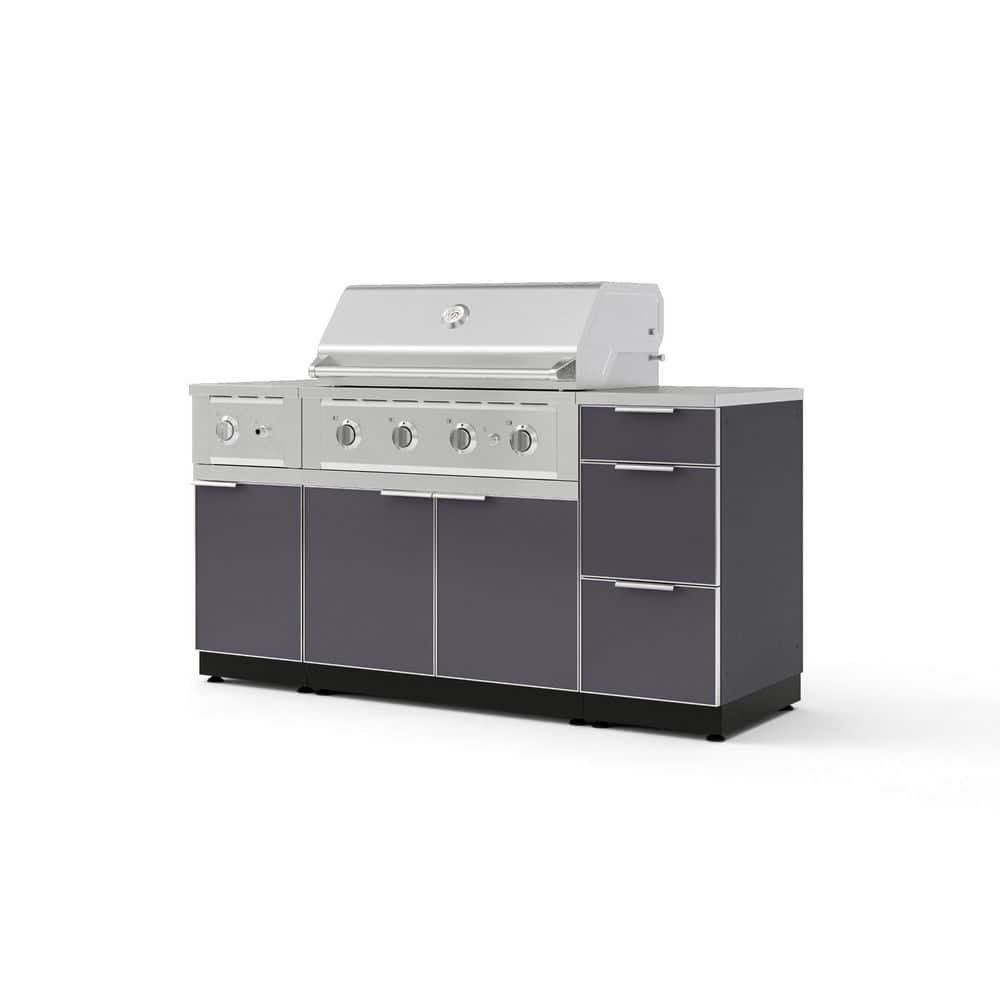 "Outdoor Kitchen 6-Piece 4-Burners Natural Gas Grill Island in Gray w/36"" Performance Grill & Stainless Steel Countertop" price history on PriceWatchPro