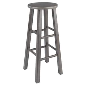 Ivy 29 in. Rustic Gray Solid Wood Frame Bar Stool