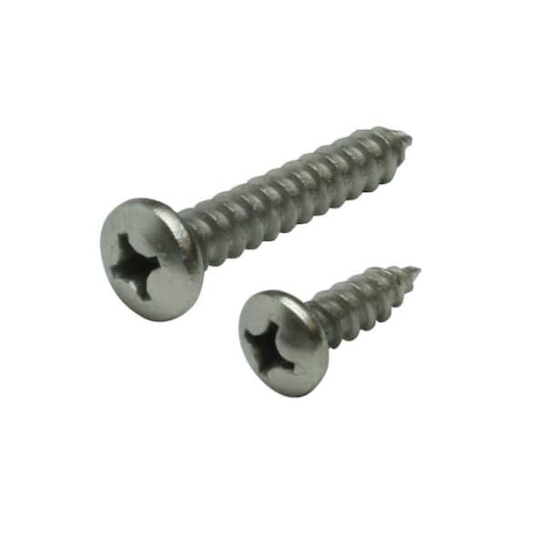 #14 x 1-1/2 in. and #12 x 3/4 in. Satin Nickel Heavy Duty Shelf Bracket Screw Kit (12-Pack)