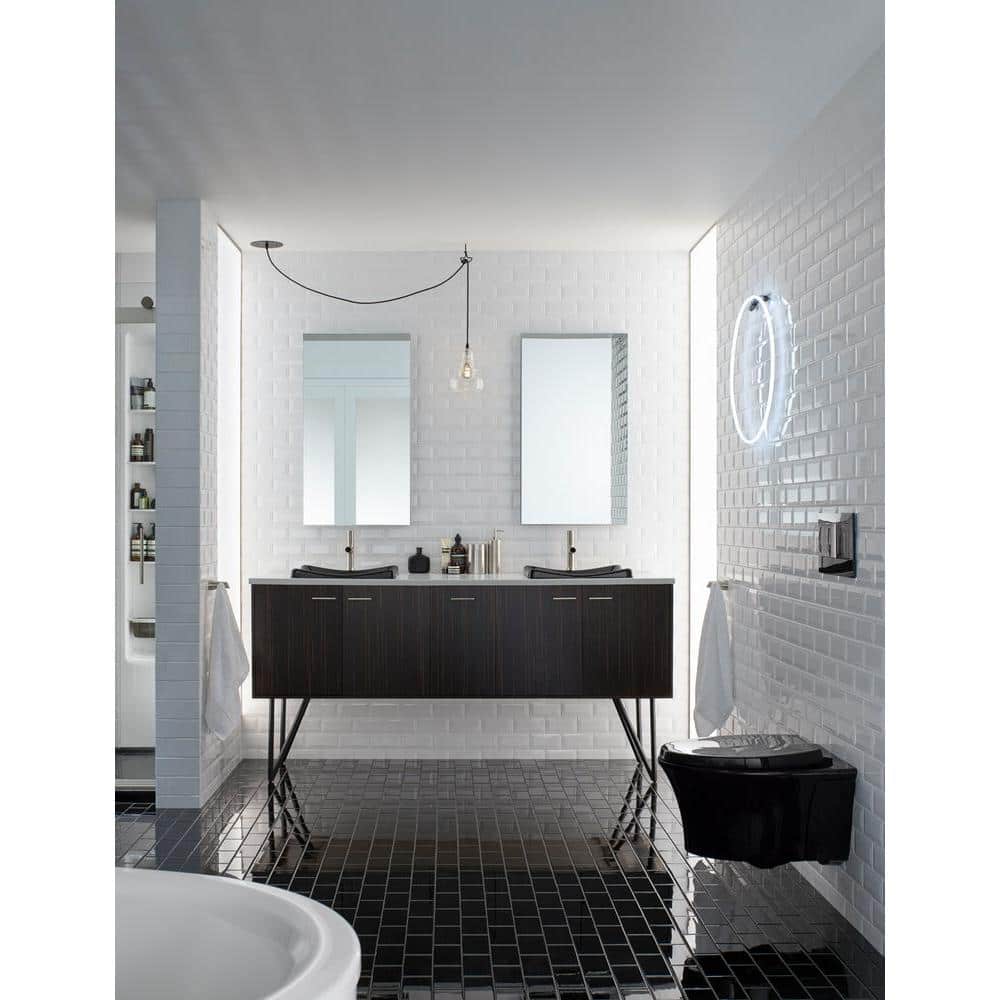 Veil Universal Fit Dual-Flush Wall Actuator Plate in Black