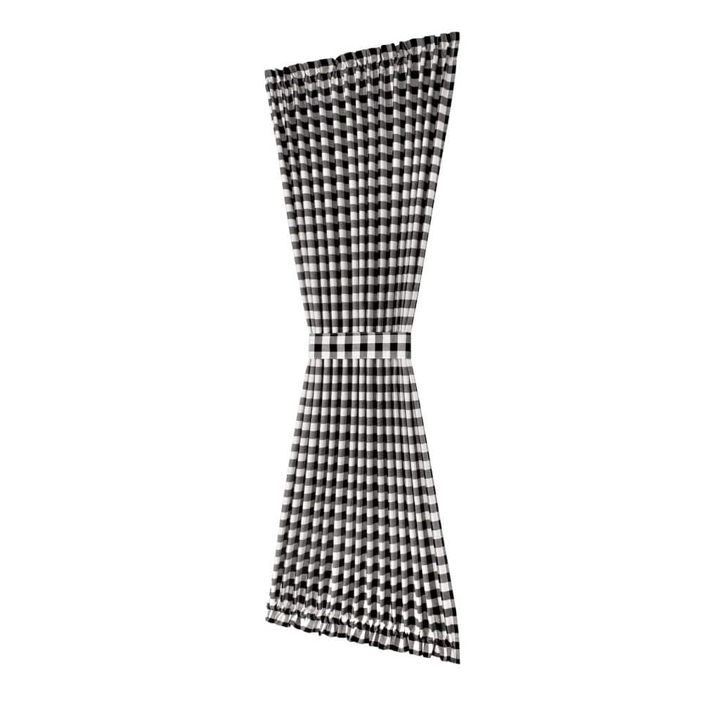 Buffalo Check 54 in. W x 72 in. L Polyester/Cotton Light Filtering Door Panel and Tieback in Black/White price history on PriceWatchPro