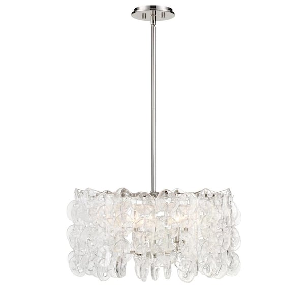 Metropolitan Taffinoe 5-Light Polished Nickel Pendant with Clear Glass Accents