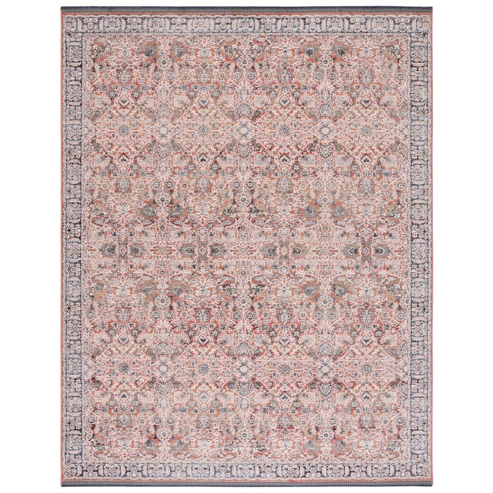 Navy Rust Rug SAFAVIEH Vivaldi 9 ft. x 12 ft. Navy/Rust Distressed Border Area Rug ...