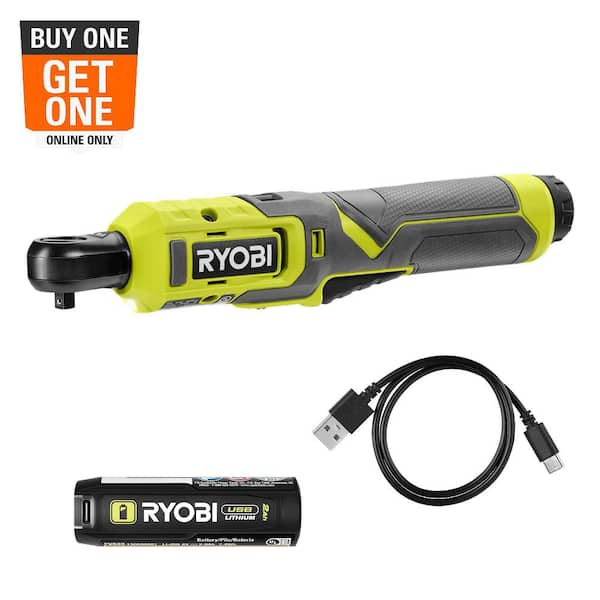 USB Lithium 1/4 in. Ratchet Kit with 2.0 Ah Battery and USB Charging Cable