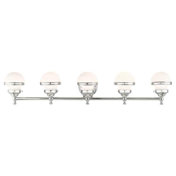 Bellhurst 5 Light Polished Chrome Bath Vanity
