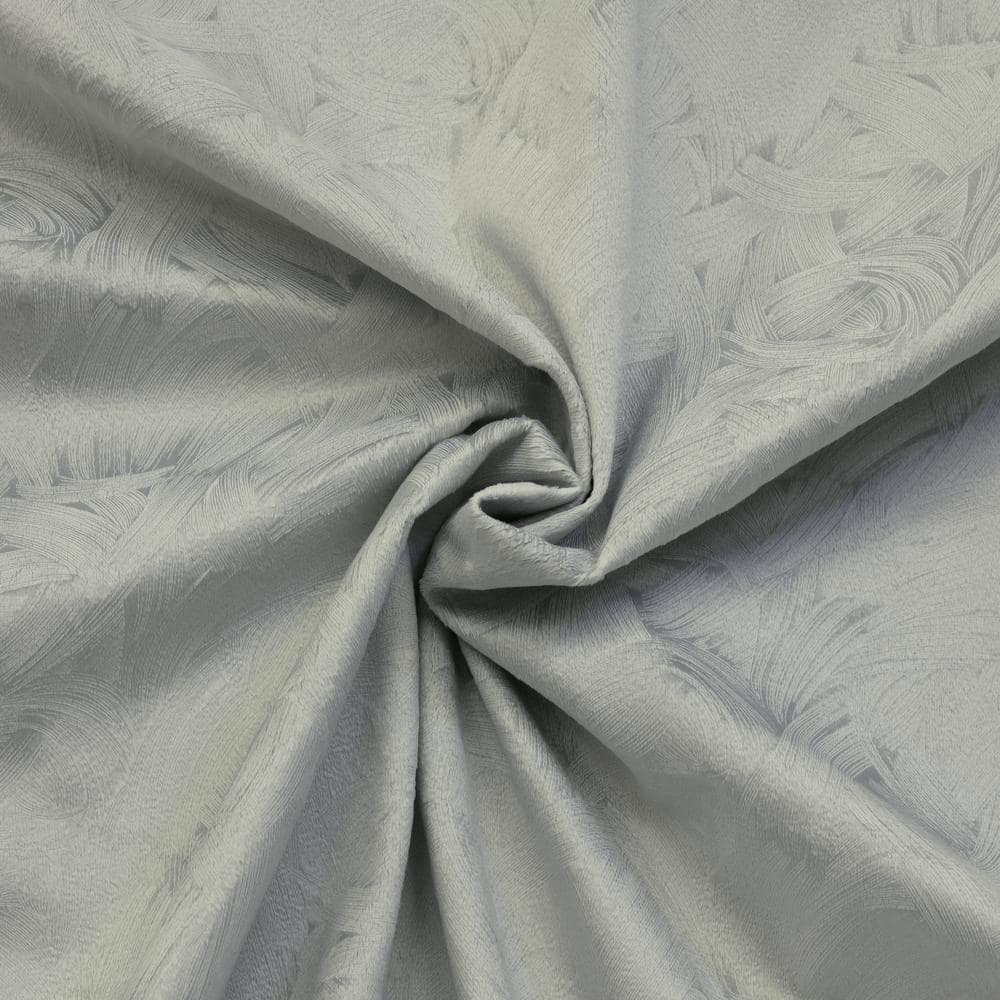 Bristol Gray Velvet Room-Darkening Grommet Curtain Panel 52" x 84"