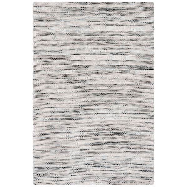 SAFAVIEH Marbella Denim/Beige 5 ft. x 8 ft. Striped Gradient Area Rug