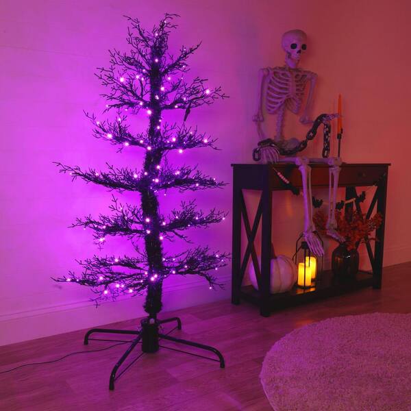 Haunted Hill Farm 5-ft. Dancing Halloween Tree with Purple LED 