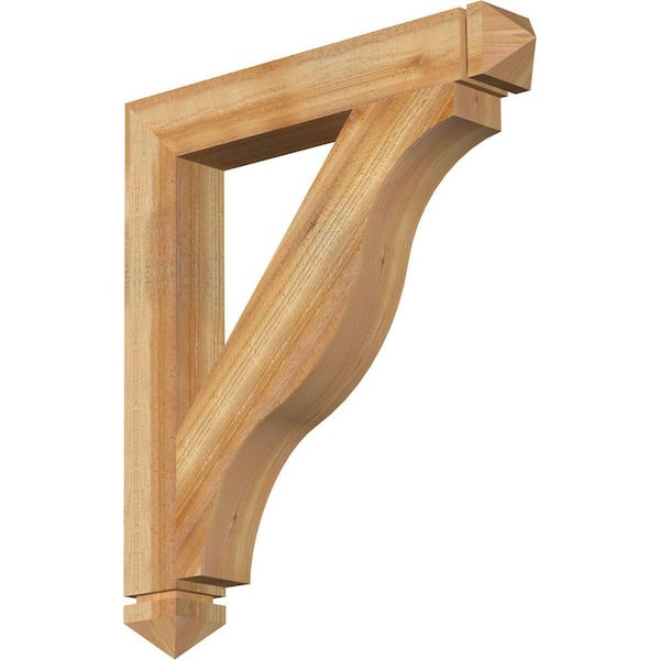 Ekena Millwork 4 in. x 32 in. x 28 in. Western Red Cedar Funston Arts and Crafts Rough Sawn