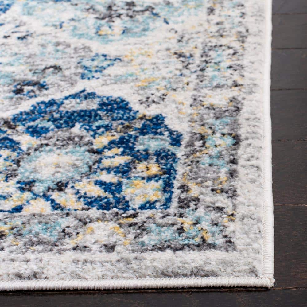 Elegant Ivory and Aqua 8' x 10' Hand-Knotted Cotton Blend Area Rug