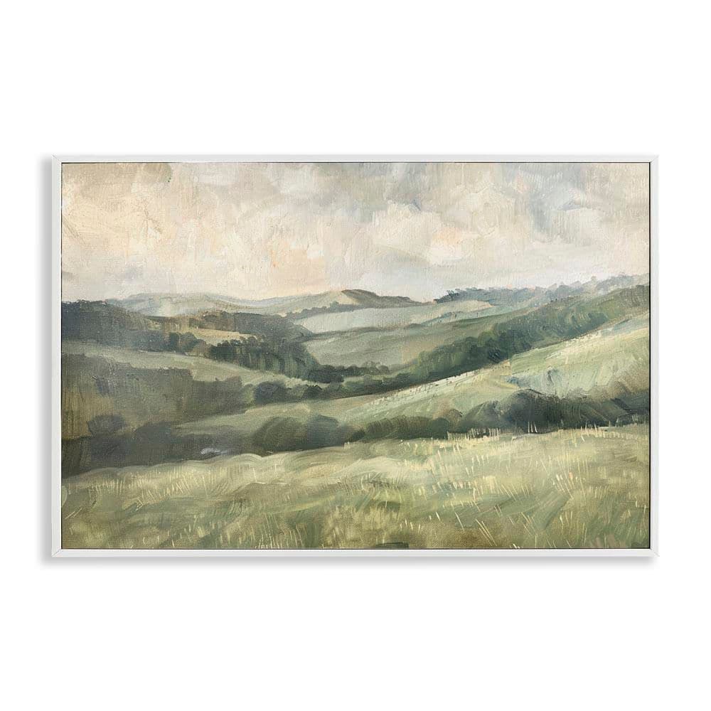 Green Hilly Landscape by LSR Design Studio White Framed Nature Giclee Art Print 12 in. x 18 in. price history on PriceWatchPro