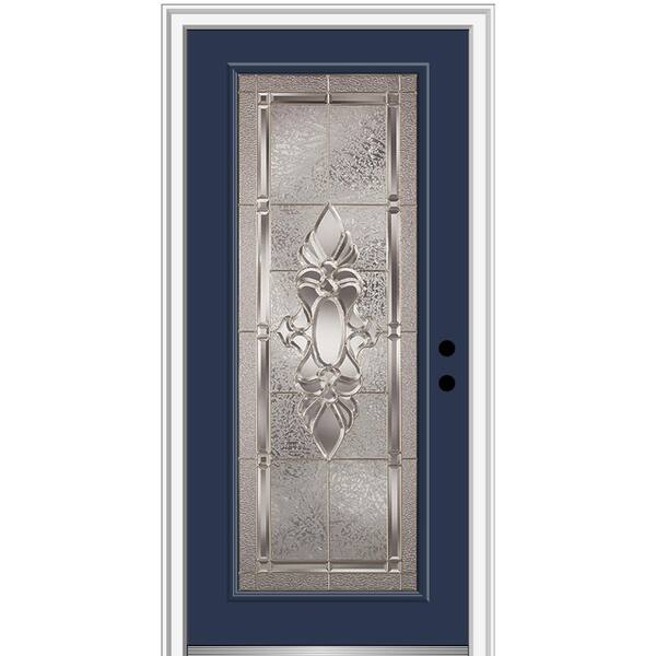 MMI Door 32 in. x 80 in. Heirlooms Left-Hand Inswing Full Lite Decorative Painted Steel Prehung Front Door on 4-9/16 in. Frame