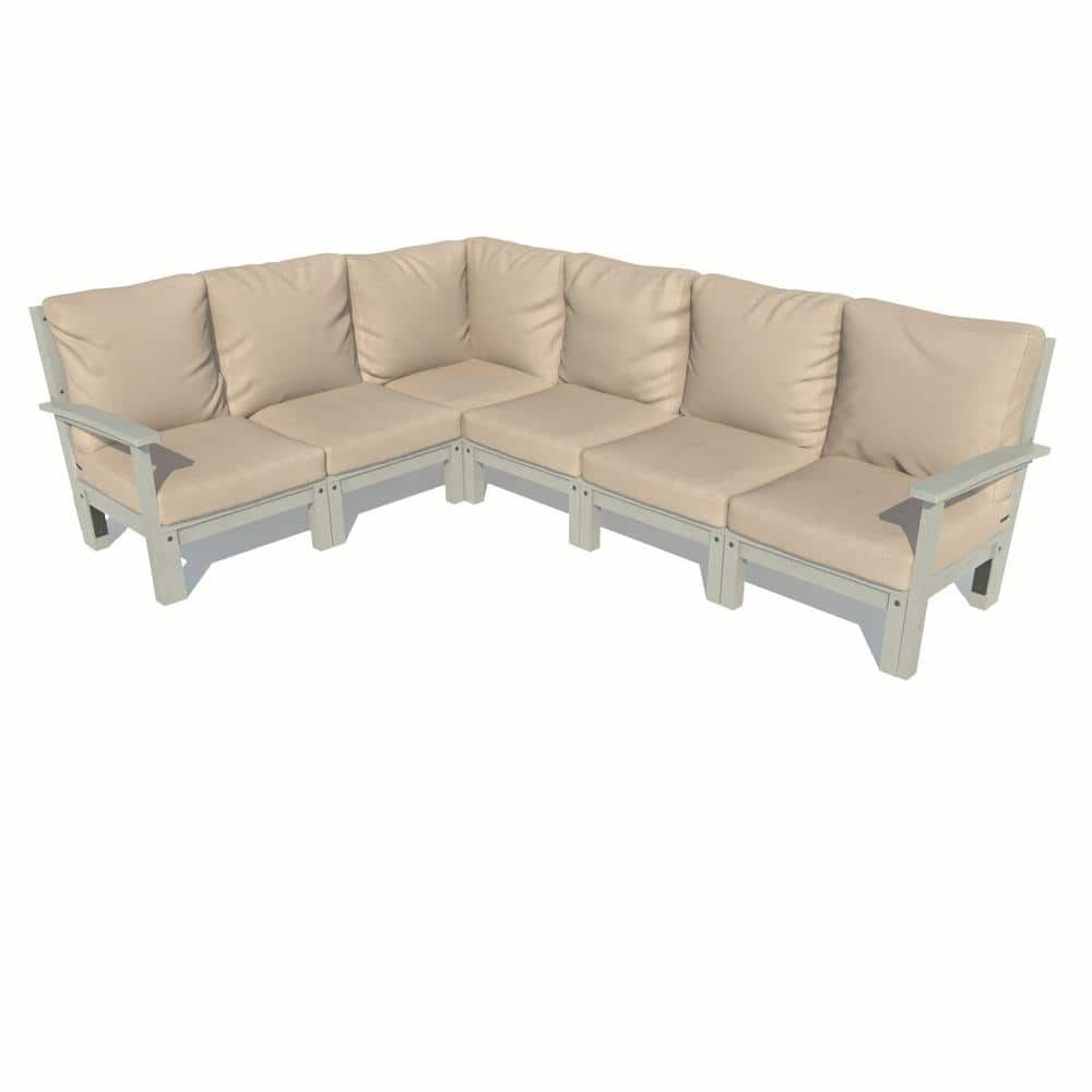 Highwood Bespoke Deep Seating 6Piece Plastic Outdoor Sectional Sofa