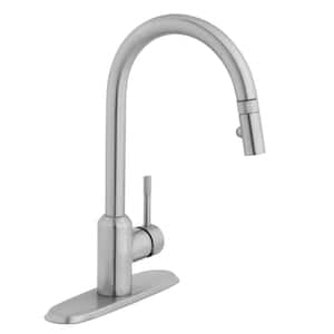 Axel Single-Handle Pull-Down Sprayer Kitchen Faucet in Stainless Steel