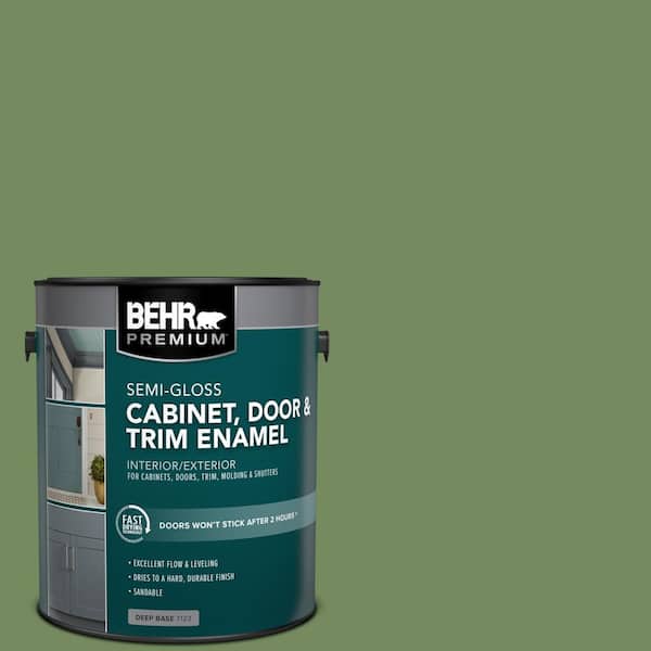 1 gal. #M380-6 Fern Canopy Semi-Gloss Enamel Interior/Exterior Cabinet, Door & Trim Paint