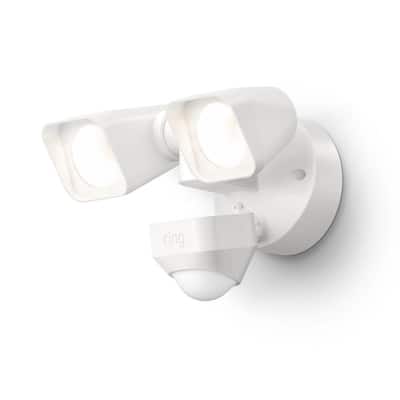 Smart Lighting White Motion Activated Outdoor Integrated LED Flood Light
