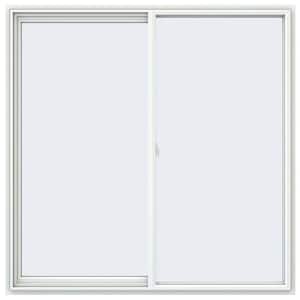 59.5 in. x 59.5 in. V-2500 Series White Vinyl Left-Handed Sliding Window with Fiberglass Mesh Screen