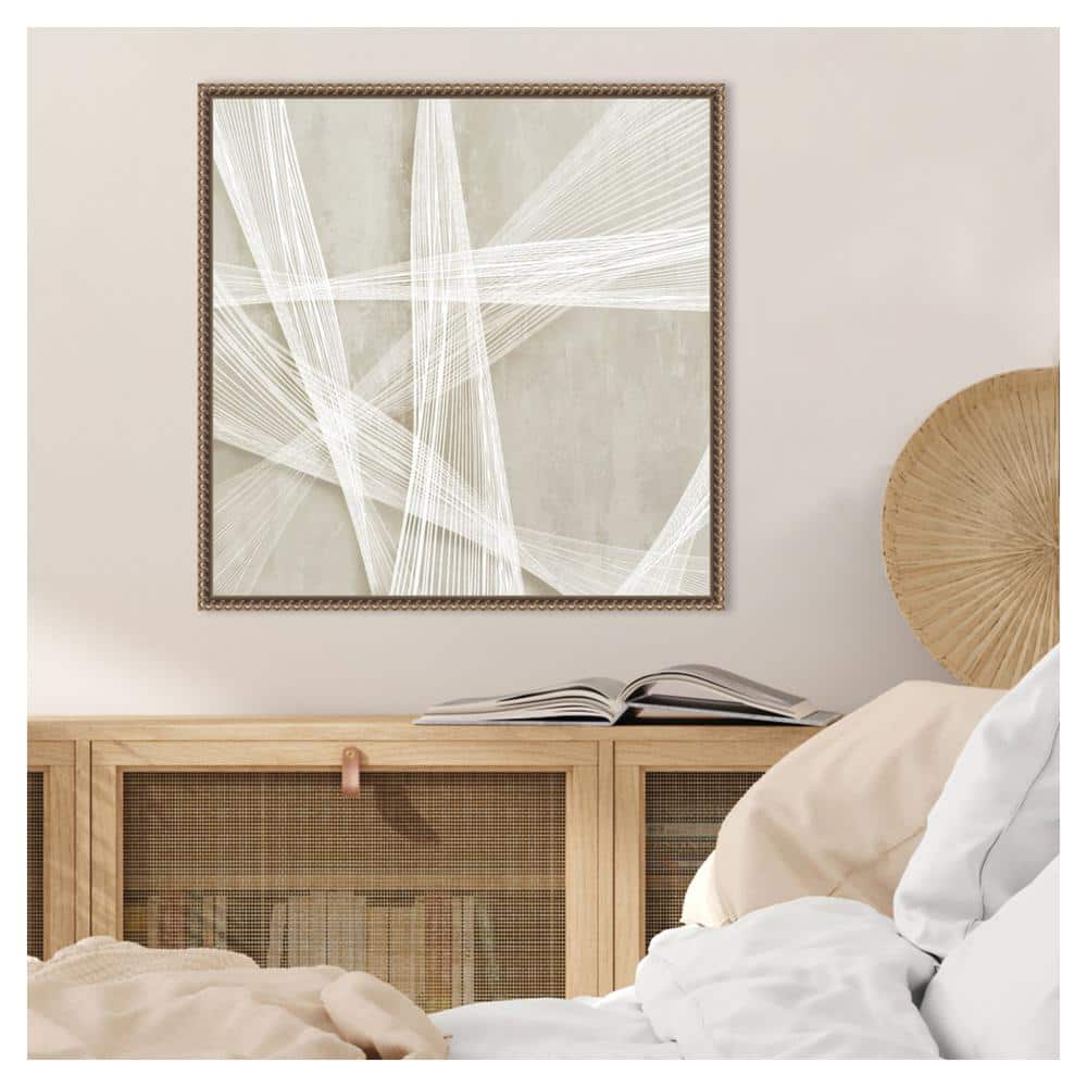 Loomed Symmetry II Abstract Canvas Print with Bronze Frame