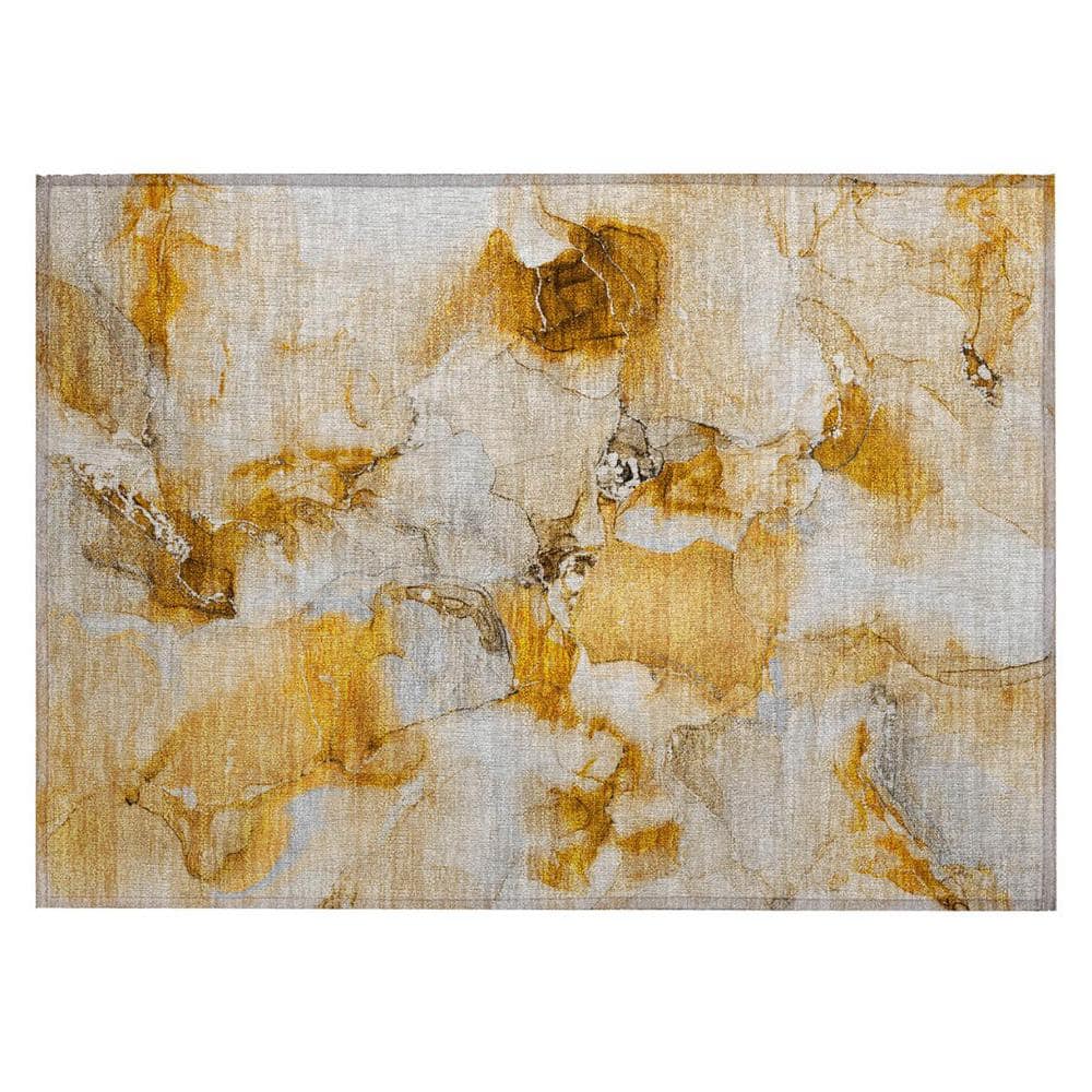 Orange and Ivory 2 ft. x 3 ft. Woven Abstract Polyester Rectangle Indoor/Outdoor Area Rug price history on PriceWatchPro