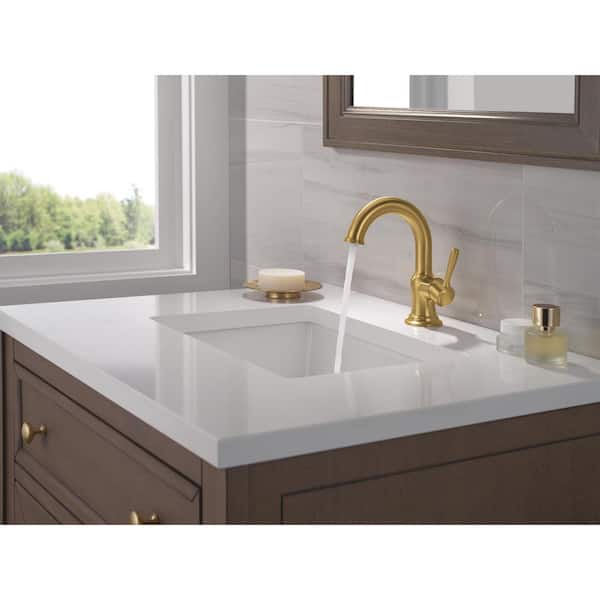 Roe Single Handle Single Hole Bathroom Sink Faucet in Brushed Gold