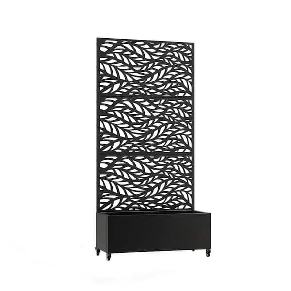 6 ft. H x 3 ft. W Metal Planter Box with Trellis Black