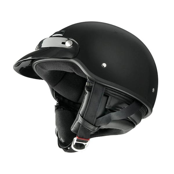 Raider Small Adult Deluxe Gloss Black Half Helmet
