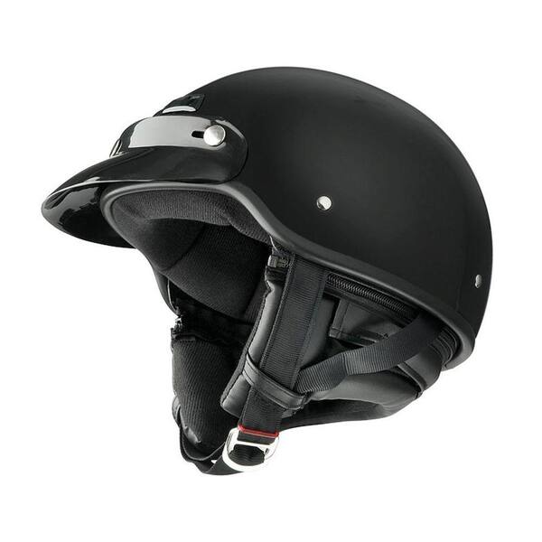 Raider Medium Adult Deluxe Gloss Black Half Helmet