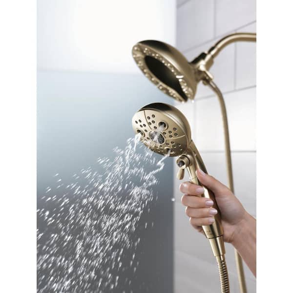 DELTA FAUCET 58480-PR25-PK Duschkomponenten – 2-in-1 Duschkopf Mit Handbrause, Chrom, 2,5 GPM