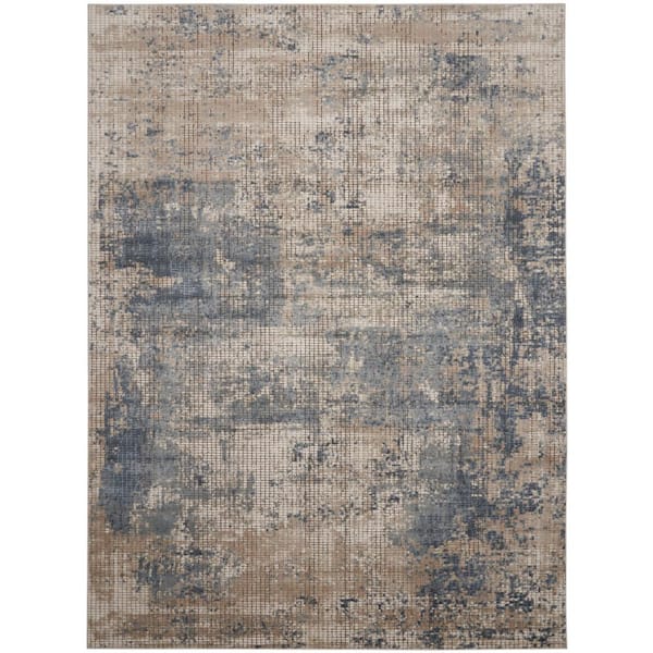 Concerto Blue/Beige 7 ft. x 10 ft. Abstract Modern Area Rug