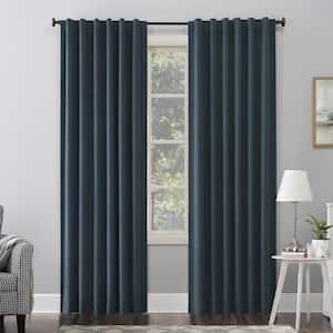Amherst Velvet Noise Reducing Thermal Teal Polyester 50 in. W x 84 in. L Back Tab 100% Blackout Curtain (Single Panel)