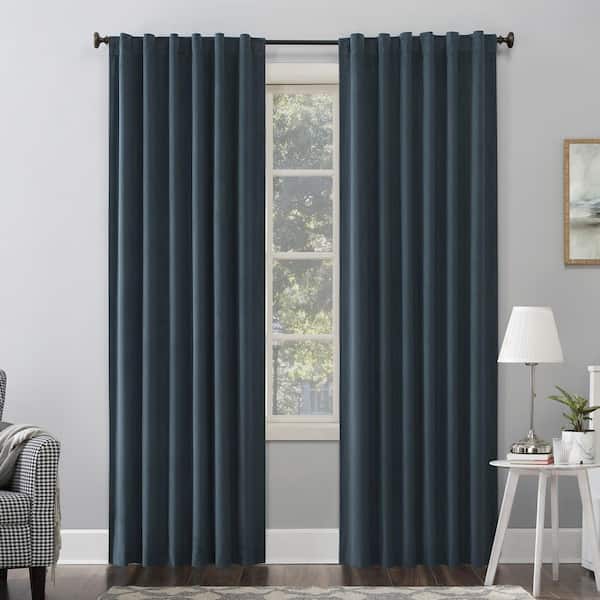 Amherst Velvet Noise Reducing Thermal Teal Polyester 50 in. W x 84 in. L Back Tab 100% Blackout Curtain (Single Panel)