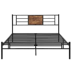 VECELO Platform Bed Frame ，Black Metal Frame， Full Size Platform Bed ...