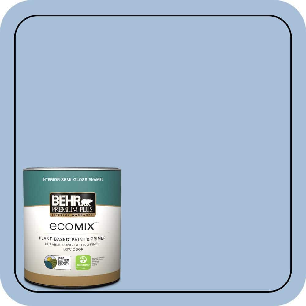 1 qt. #580D-4 Skysail Blue Semi-Gloss Enamel EcoMix Plant-Based Interior Paint & Primer price history on PriceWatchPro