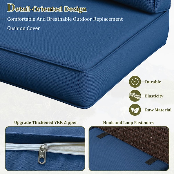 Kimunuk 14-Piece 25.5 in. Outdoor Cushion Covers Blue 14