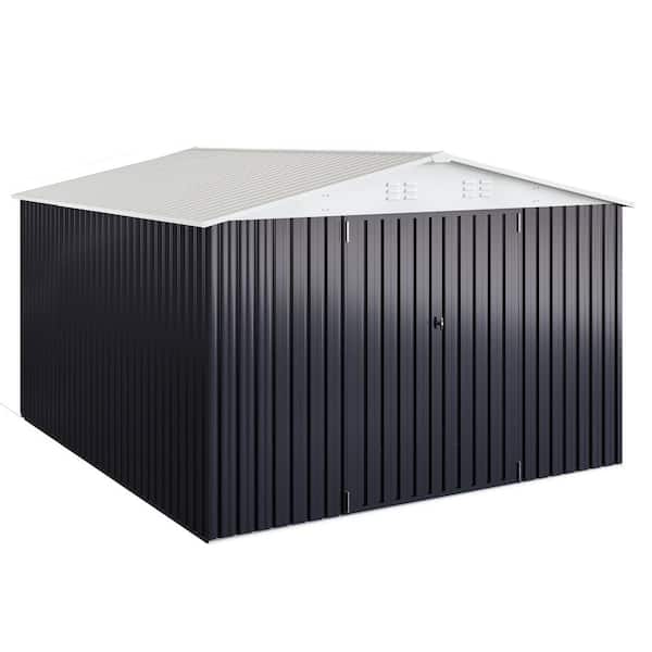 VIWAT 12 ft. W x 10 ft. D Outdoor Metal Shed Storage with Updated