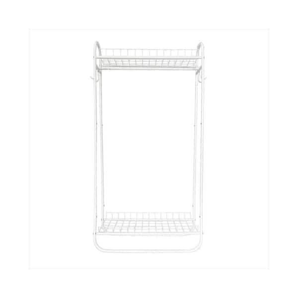 Kahomvis White Metal Clothes Rack 32.9 in. W x 65 in. H