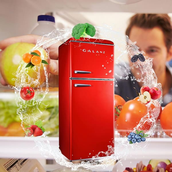 Galanz - Retro 10 Cu. ft Top Freezer Refrigerator - Red