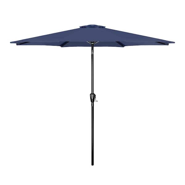 Unbranded Market Umbrella, 9 ft. Stainless Steel Market Patio Umbrella in Dark Blue