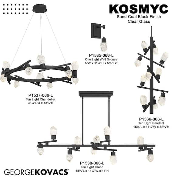 George Kovacs Kosmyc 10-Light Sand Black Integrated LED Statement