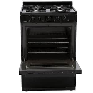 24 in. 2.97 cu. ft. Freestanding Gas Range in Black