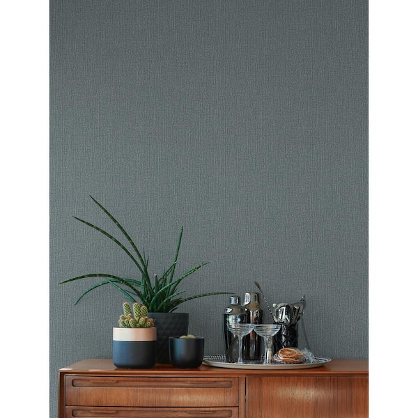 Hatton Faux Tweed Blue Non Pasted Non Woven Wallpaper Sample