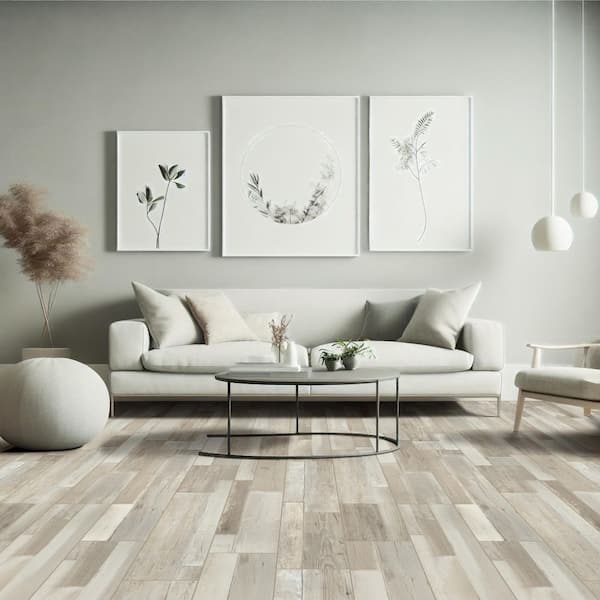 Sorento Platinum 12 MIL x 7 in. x 48 in. Waterproof Click Lock Vinyl Plank Flooring (19.02 sq. ft./case)
