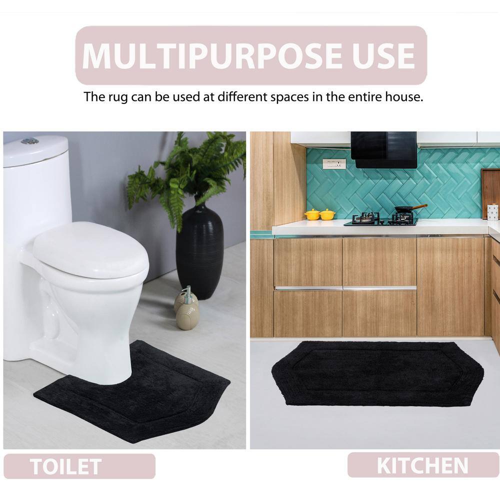 Waterford Luxury Plush Black Cotton Bath Rug
