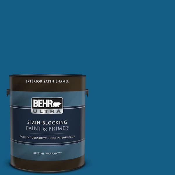 BEHR ULTRA 1 gal. #S-H-550 Sapphire Sparkle Satin Enamel Exterior Paint & Primer