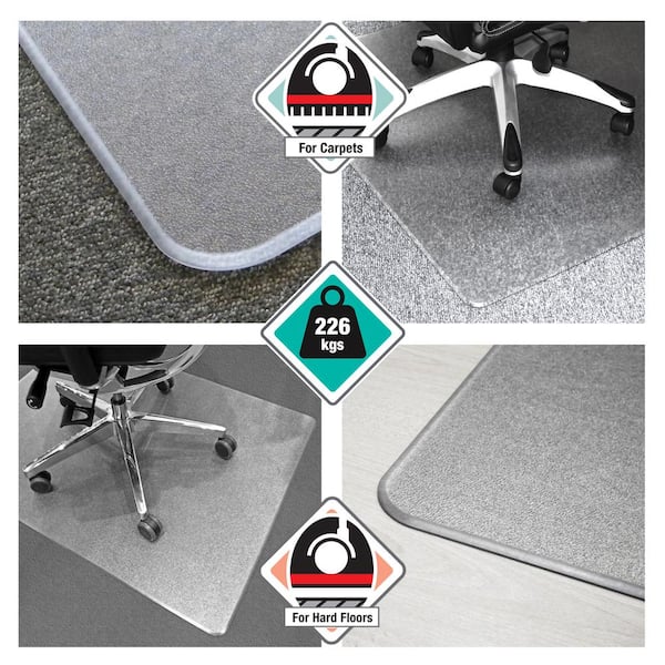Cleartex MegaMat Heavy Duty Chair Mat for Hard Floors or Carpets Size 35"... 