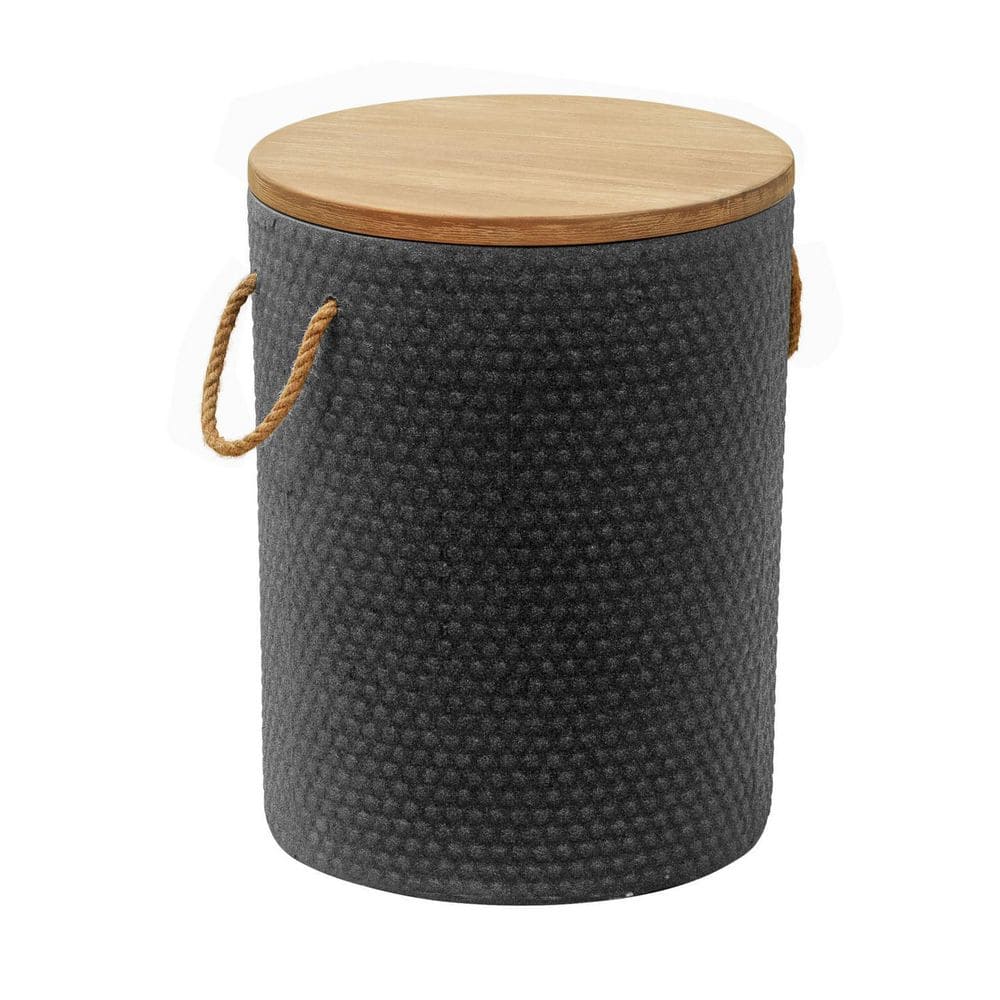 13.8 in.W x 17.7 in.H Black Finish Round Shape Wood Top End Table price history on PriceWatchPro