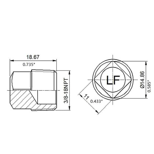 3/8 in. MIP Brass Plug Fitting
