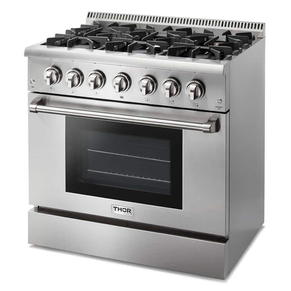 Thor 36" Stainless Steel Dual Fuel Convection Range