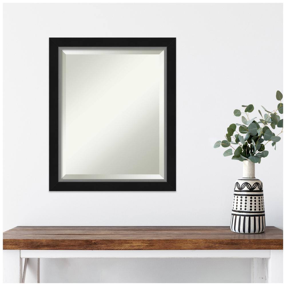 Eva 19" x 23" Black Silver Narrow Framed Wall Mirror